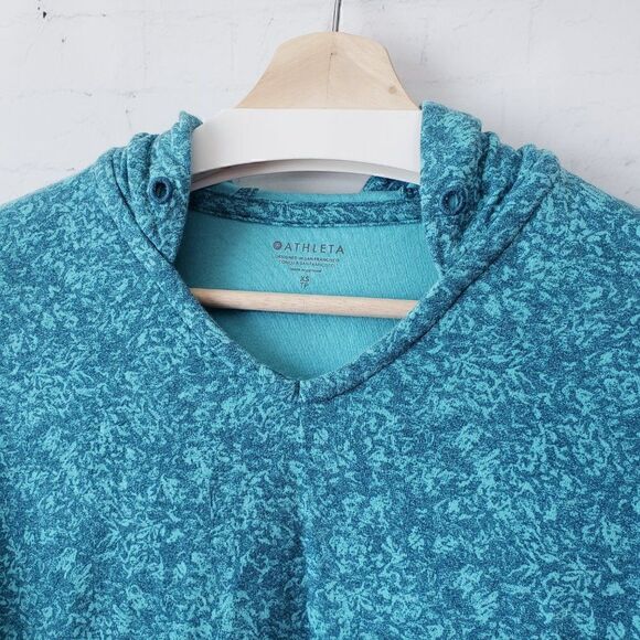 Athleta Sundown Alliance Hoodie Sweatshirt Oversized XS Teal Green Longer Length - Picture 4 of 8